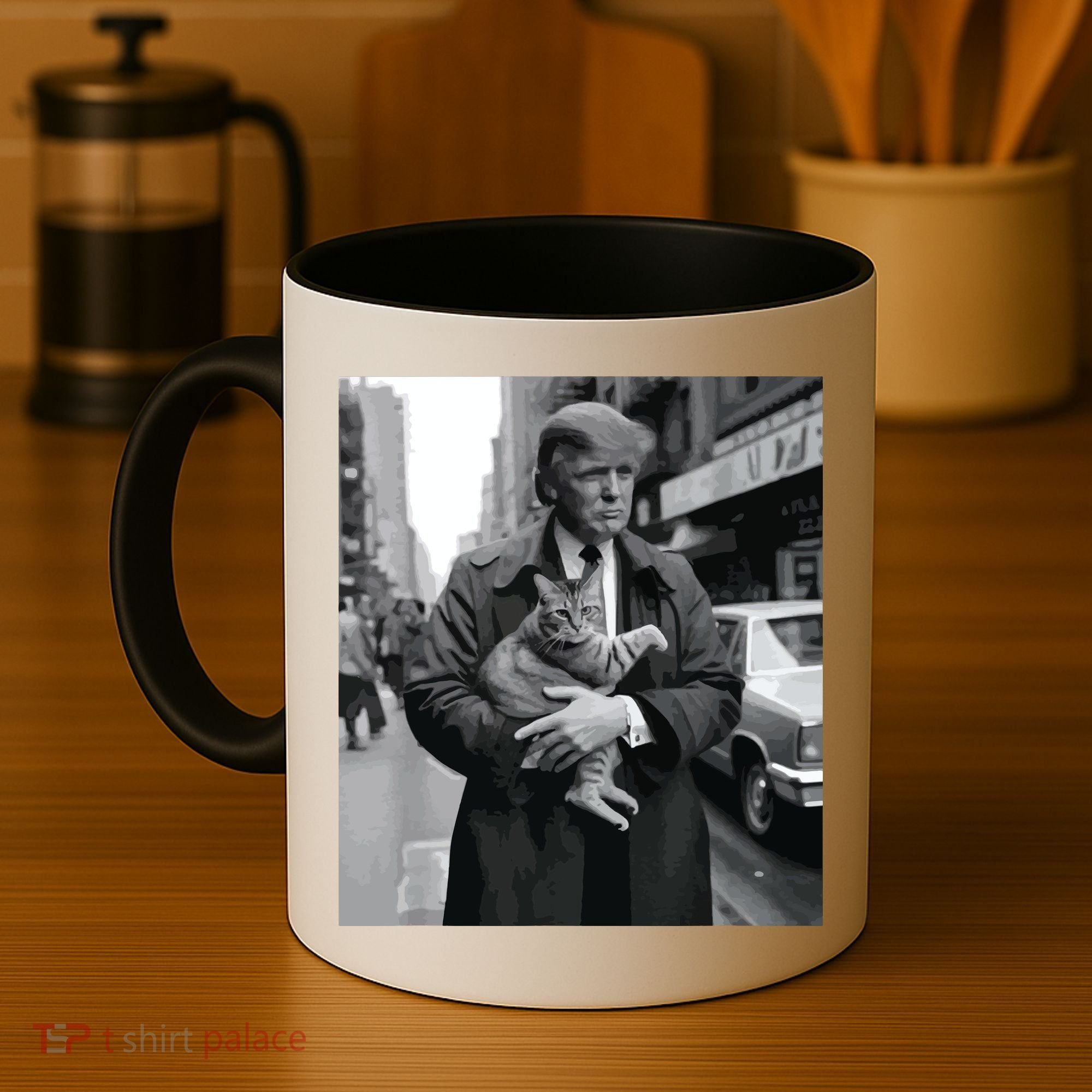 Donald Trump And Cat In Nyc Coffee Mug