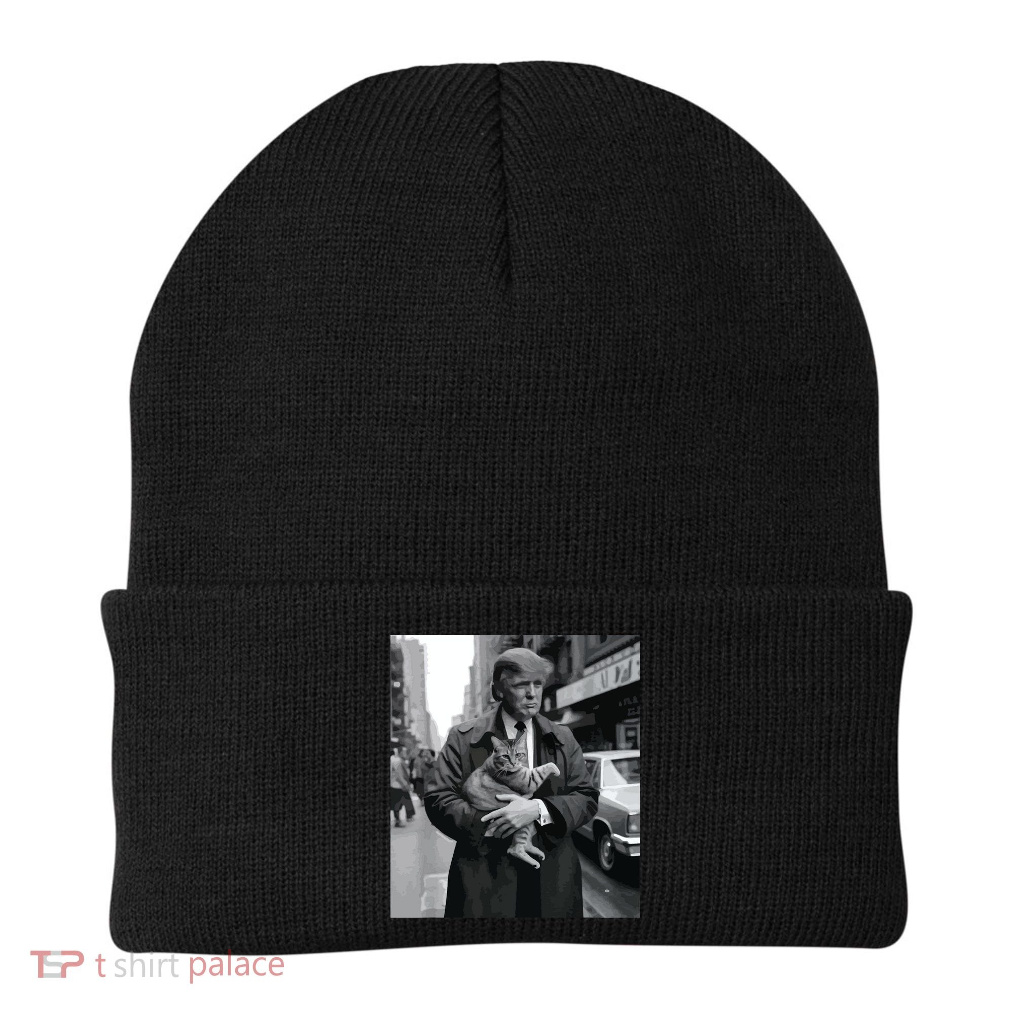 Donald Trump And Cat In Nyc Beanie