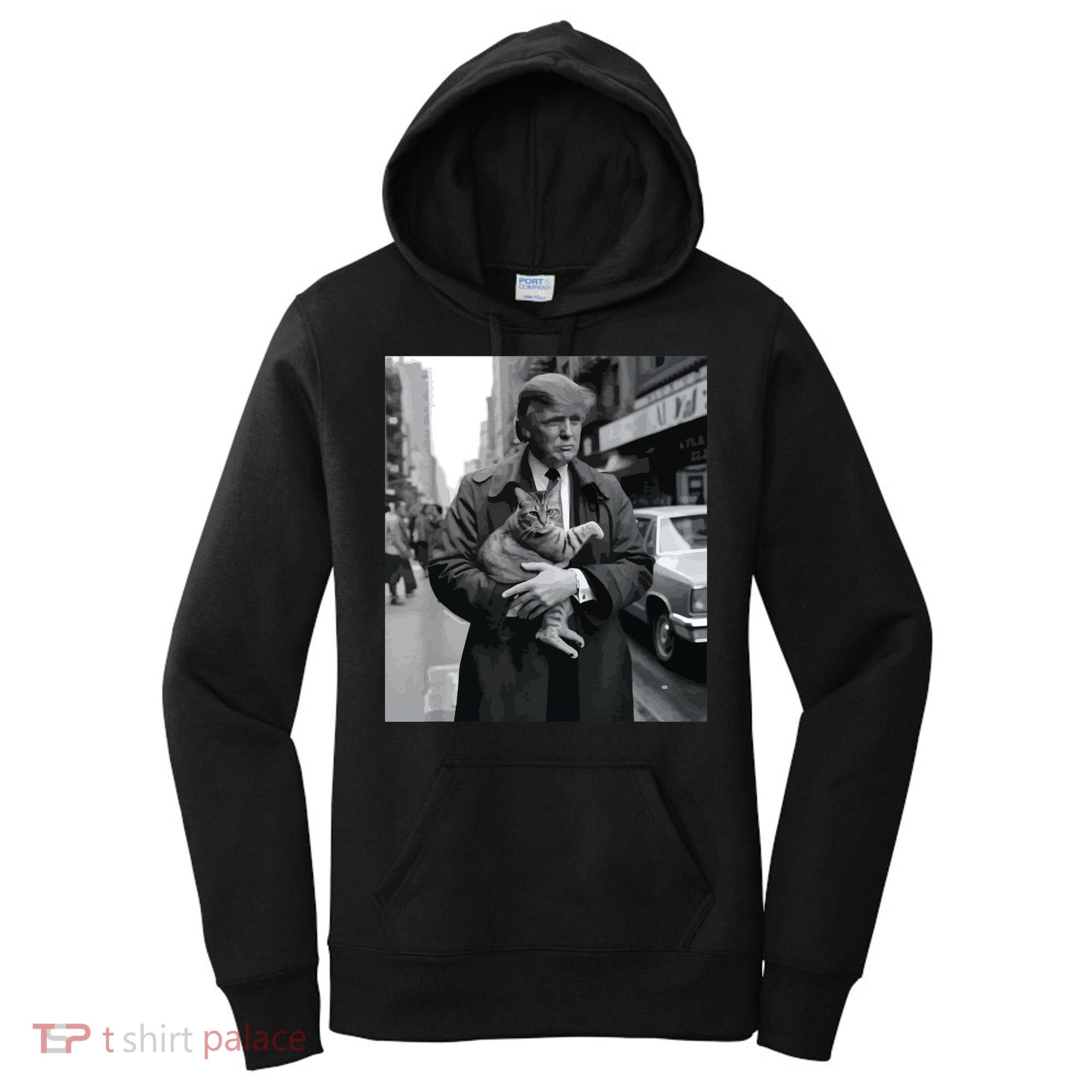 Donald Trump And Cat In Nyc Women's Hoodie