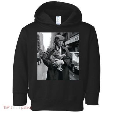 Donald Trump And Cat In Nyc Toddler Hoodie