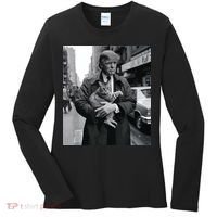 Donald Trump And Cat In Nyc Women's Long Sleeve Shirt thumb 0