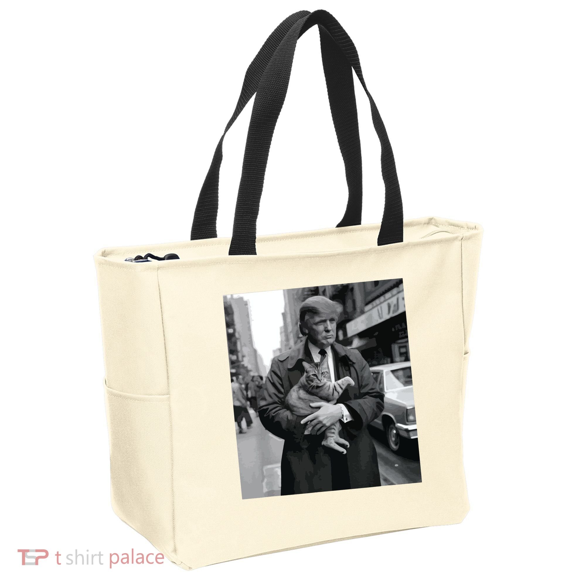 Donald Trump And Cat In Nyc Tote Bag