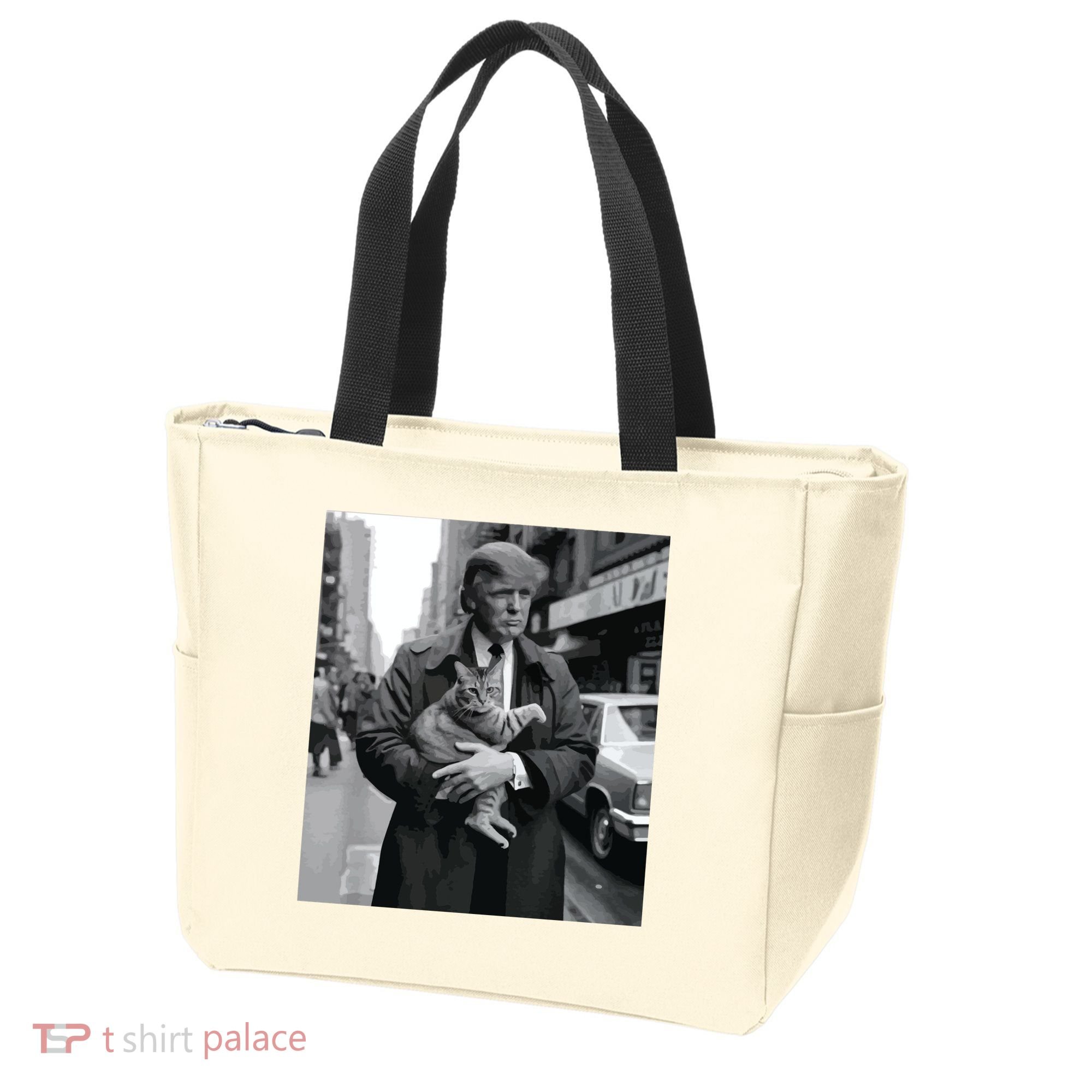 Donald Trump And Cat In Nyc Tote Bag