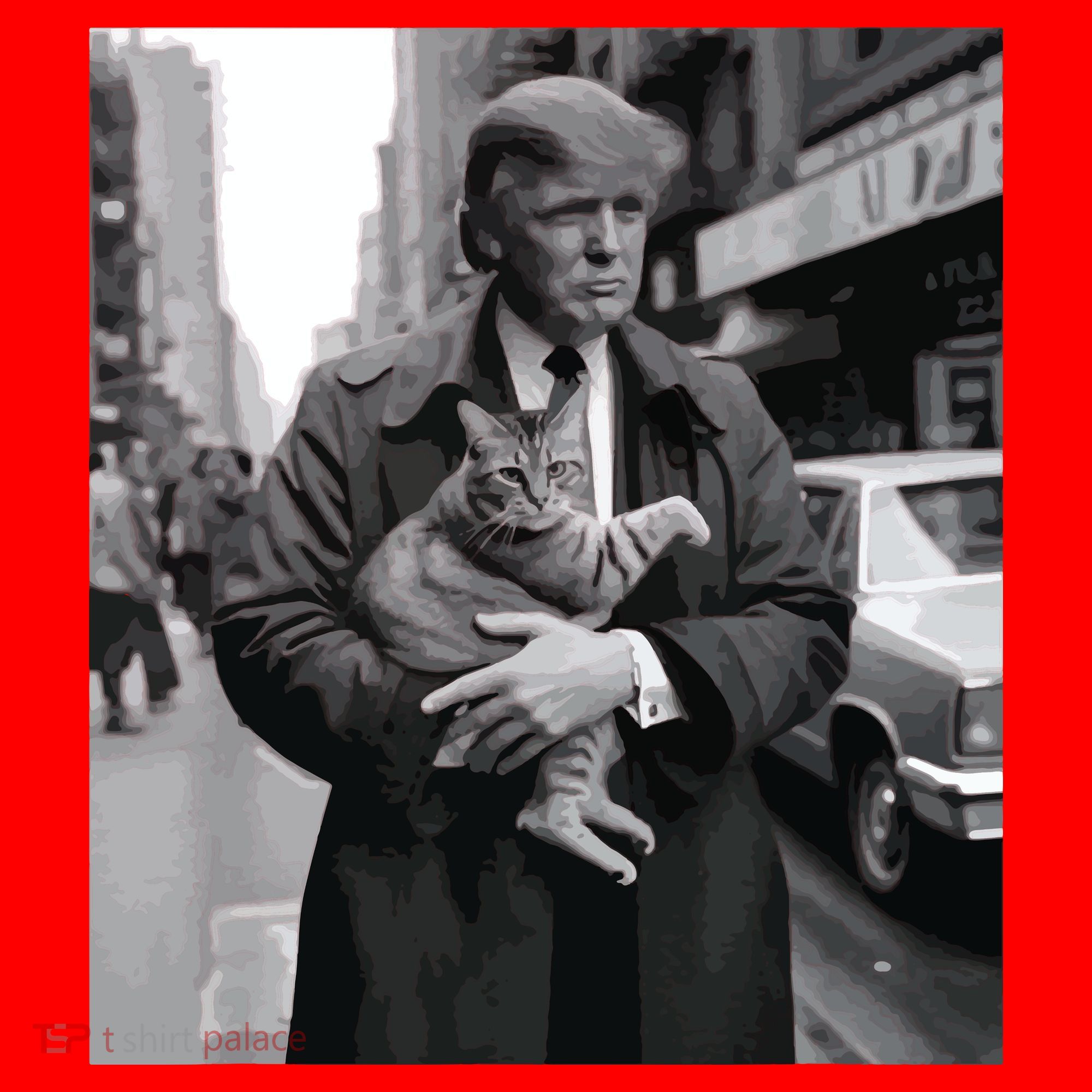 Donald Trump And Cat In Nyc Santa Hat