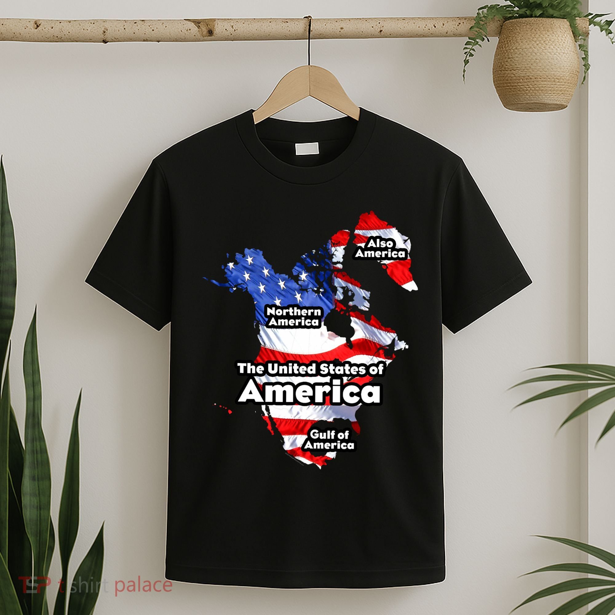 Donald Trump American Flag Canada Greenland Gulf Map T-Shirt