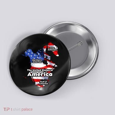 Donald Trump American Flag Canada Greenland Gulf Map Button