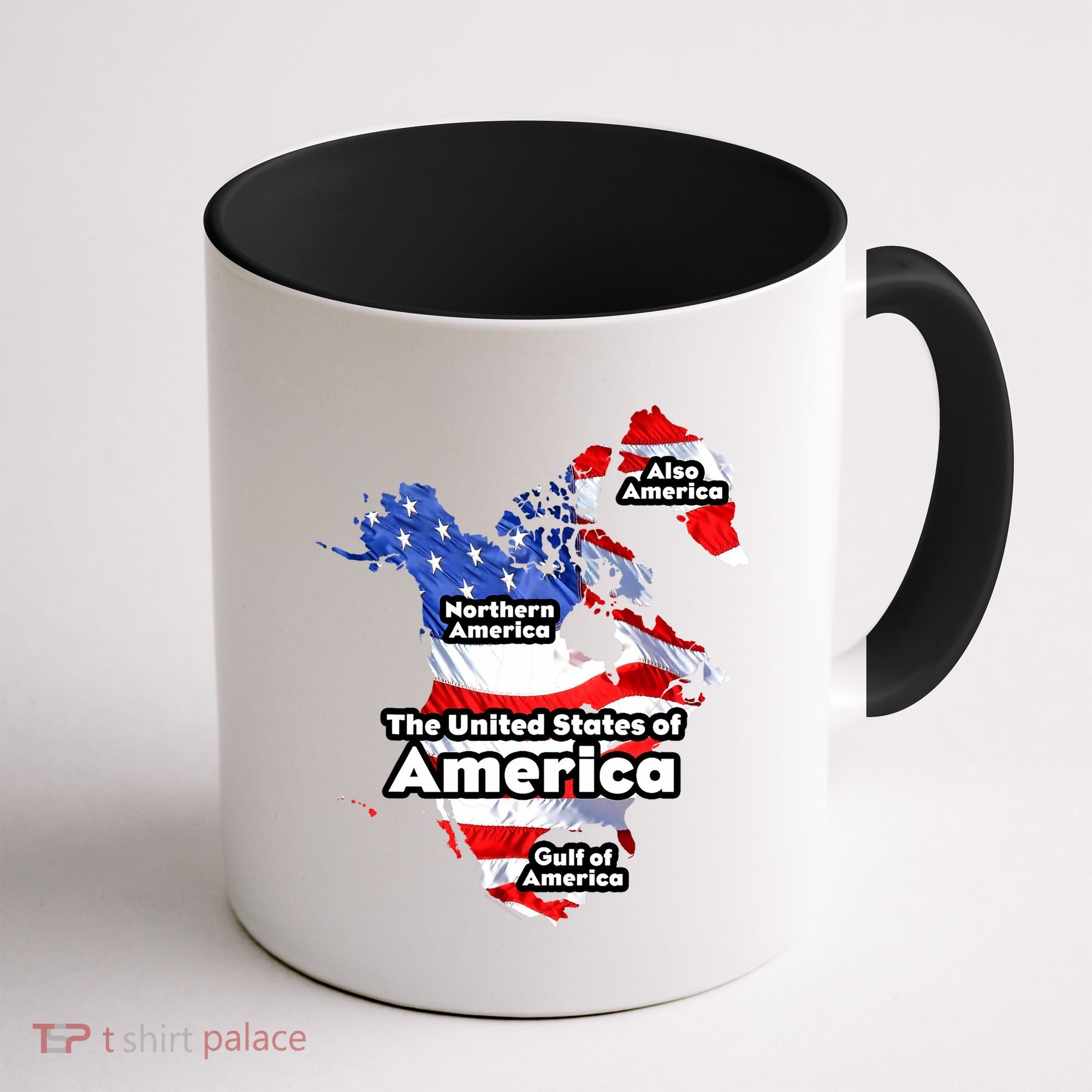 Donald Trump American Flag Canada Greenland Gulf Map Coffee Mug