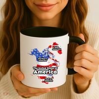 Donald Trump American Flag Canada Greenland Gulf Map Coffee Mug thumb 3