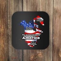 Donald Trump American Flag Canada Greenland Gulf Map Coaster thumb 0
