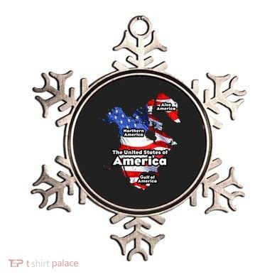 Donald Trump American Flag Canada Greenland Gulf Map Ornament