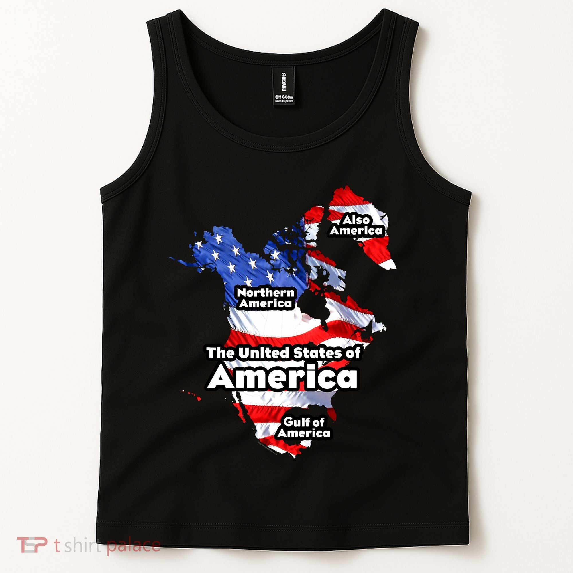 Donald Trump American Flag Canada Greenland Gulf Map Tank Top