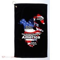 Donald Trump American Flag Canada Greenland Gulf Map Golf Towel thumb 0