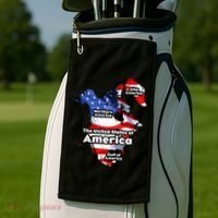 Donald Trump American Flag Canada Greenland Gulf Map Golf Towel thumb 2