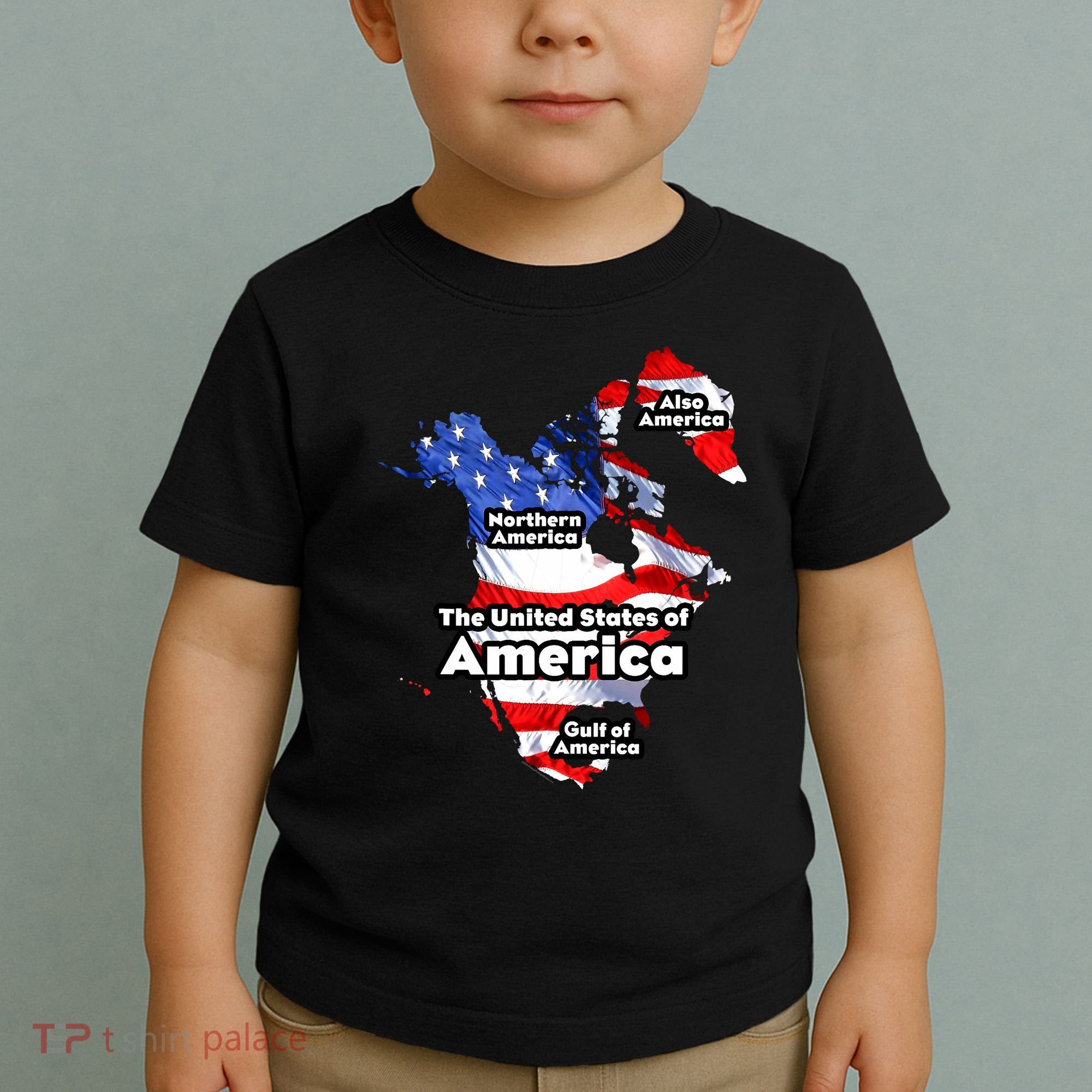 Donald Trump American Flag Canada Greenland Gulf Map Toddler T-Shirt