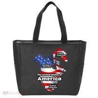 Donald Trump American Flag Canada Greenland Gulf Map Tote Bag thumb 0