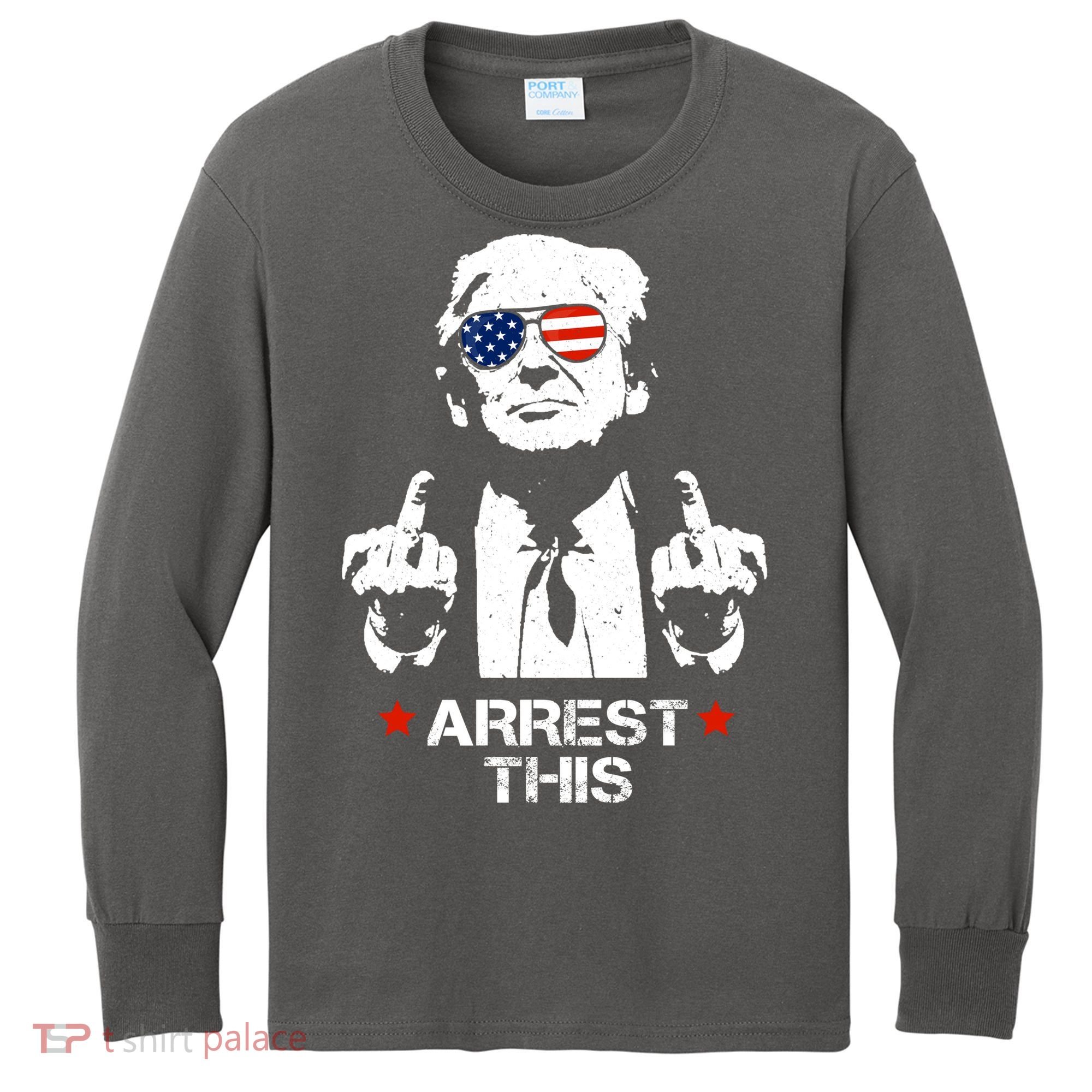 Donald Trump Arrest This Funny 2024 Election Kids Long Sleeve Shirt