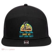 Does This Bike Make My Butt Look Fast Mountain Biking 7 Panel Mesh Trucker Snapback Hat thumb 0