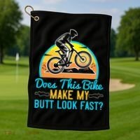 Does This Bike Make My Butt Look Fast Mountain Biking Golf Towel thumb 1