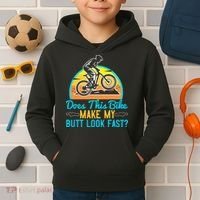 Does This Bike Make My Butt Look Fast Mountain Biking Kids Hoodie thumb 2