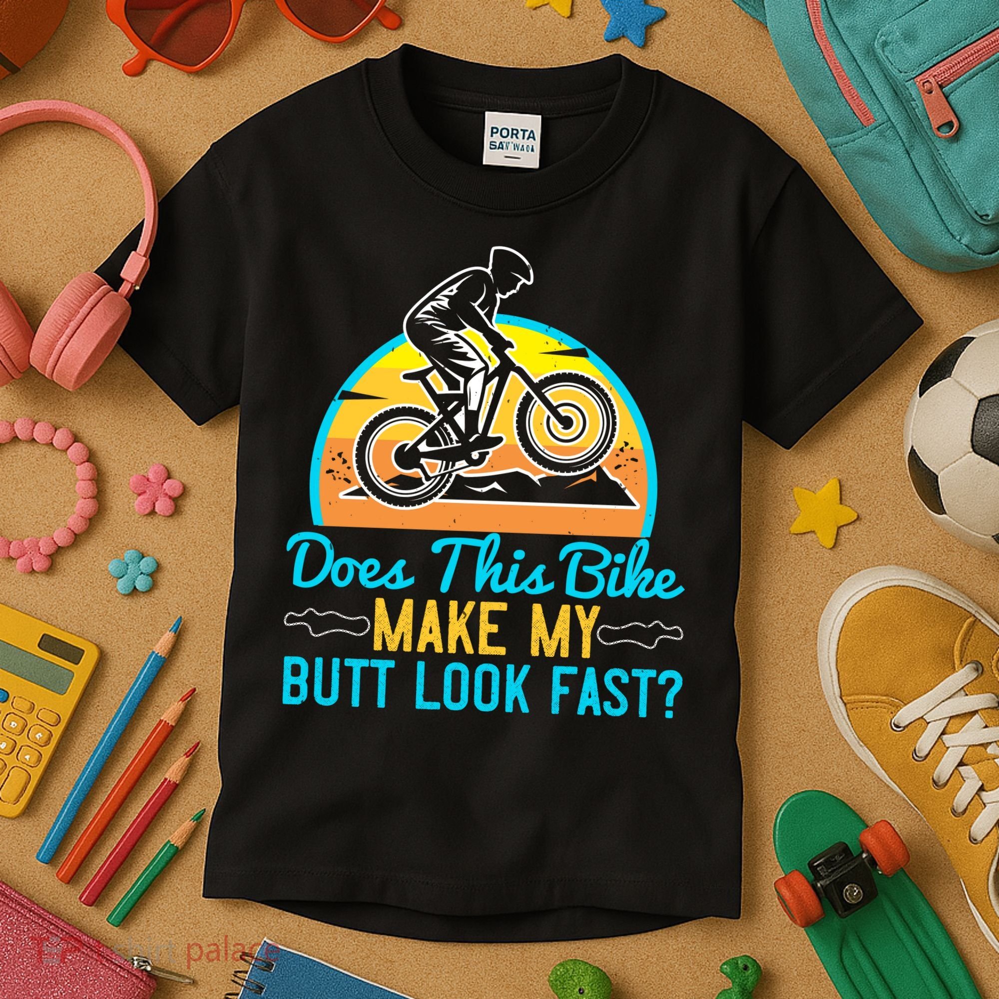 Does This Bike Make My Butt Look Fast Mountain Biking Kids T-Shirt