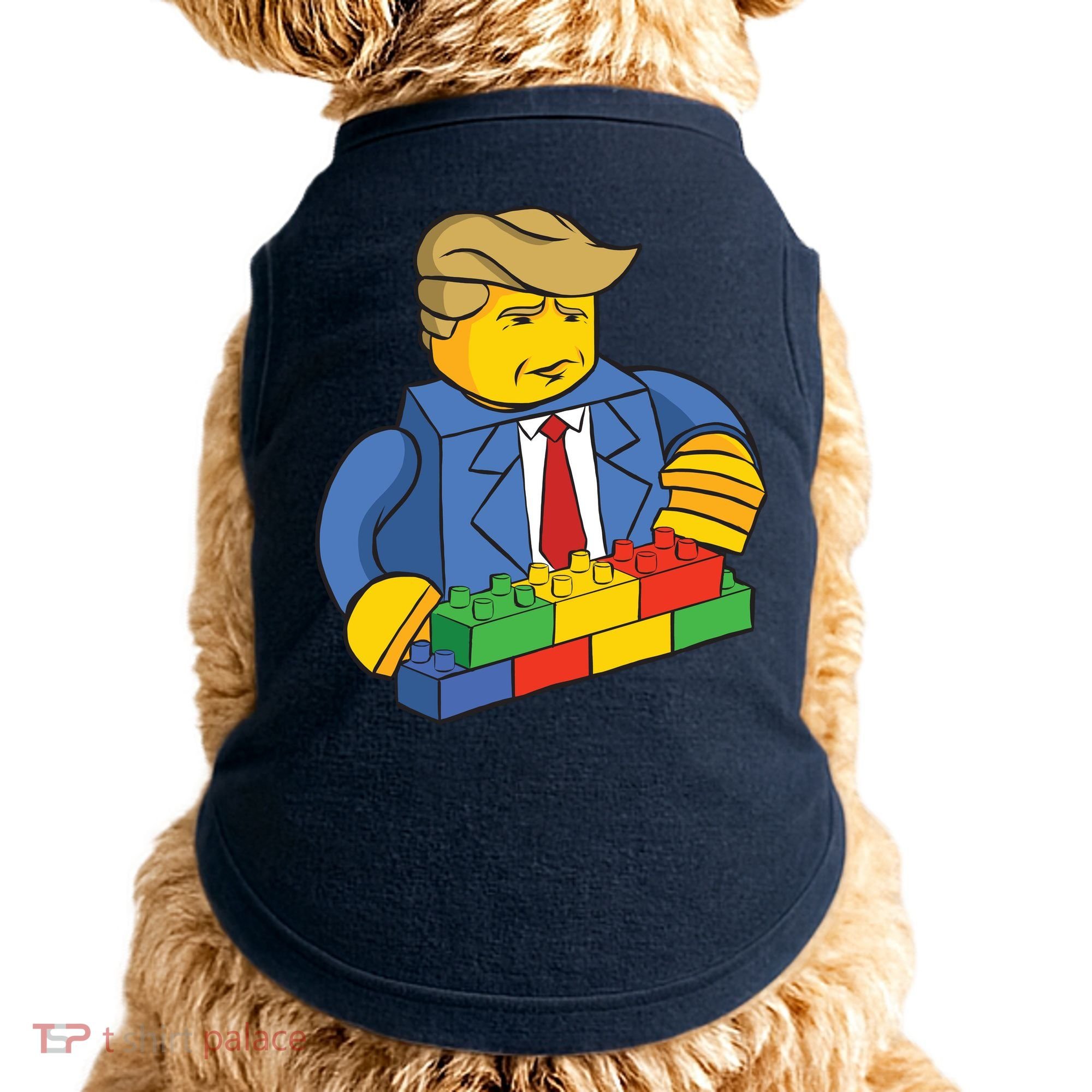 Donald Trump Building Wall Funny Toy Doggie Tank