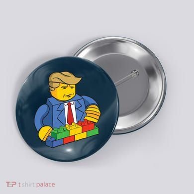 Donald Trump Building Wall Funny Toy Button
