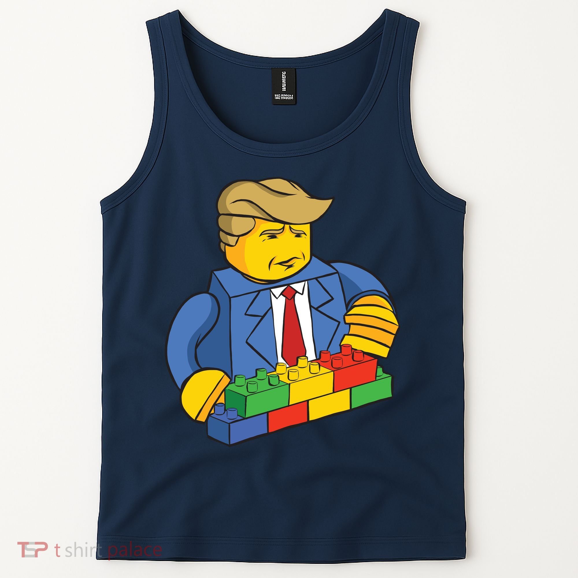 Donald Trump Building Wall Funny Toy Tank Top