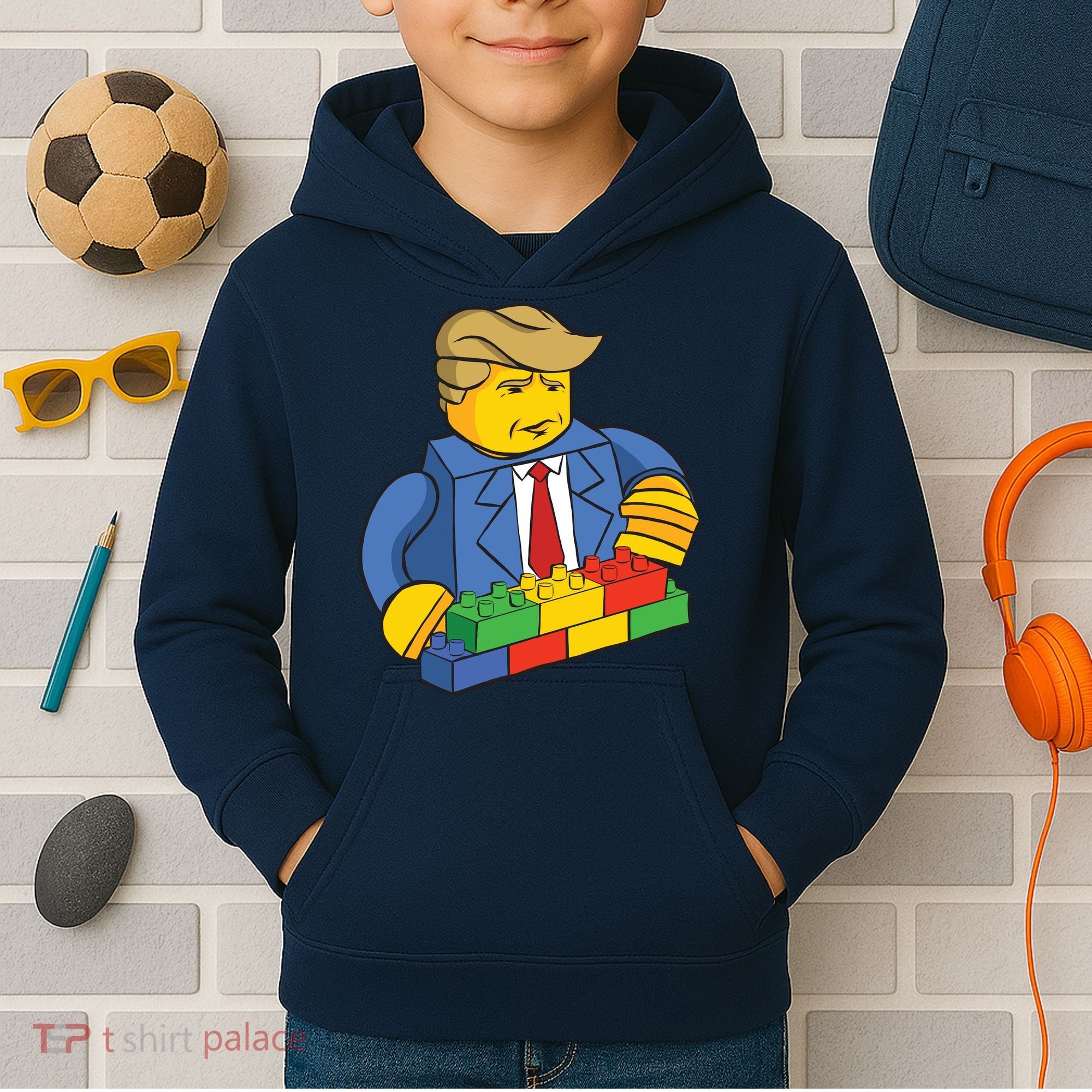 Donald Trump Building Wall Funny Toy Kids Hoodie
