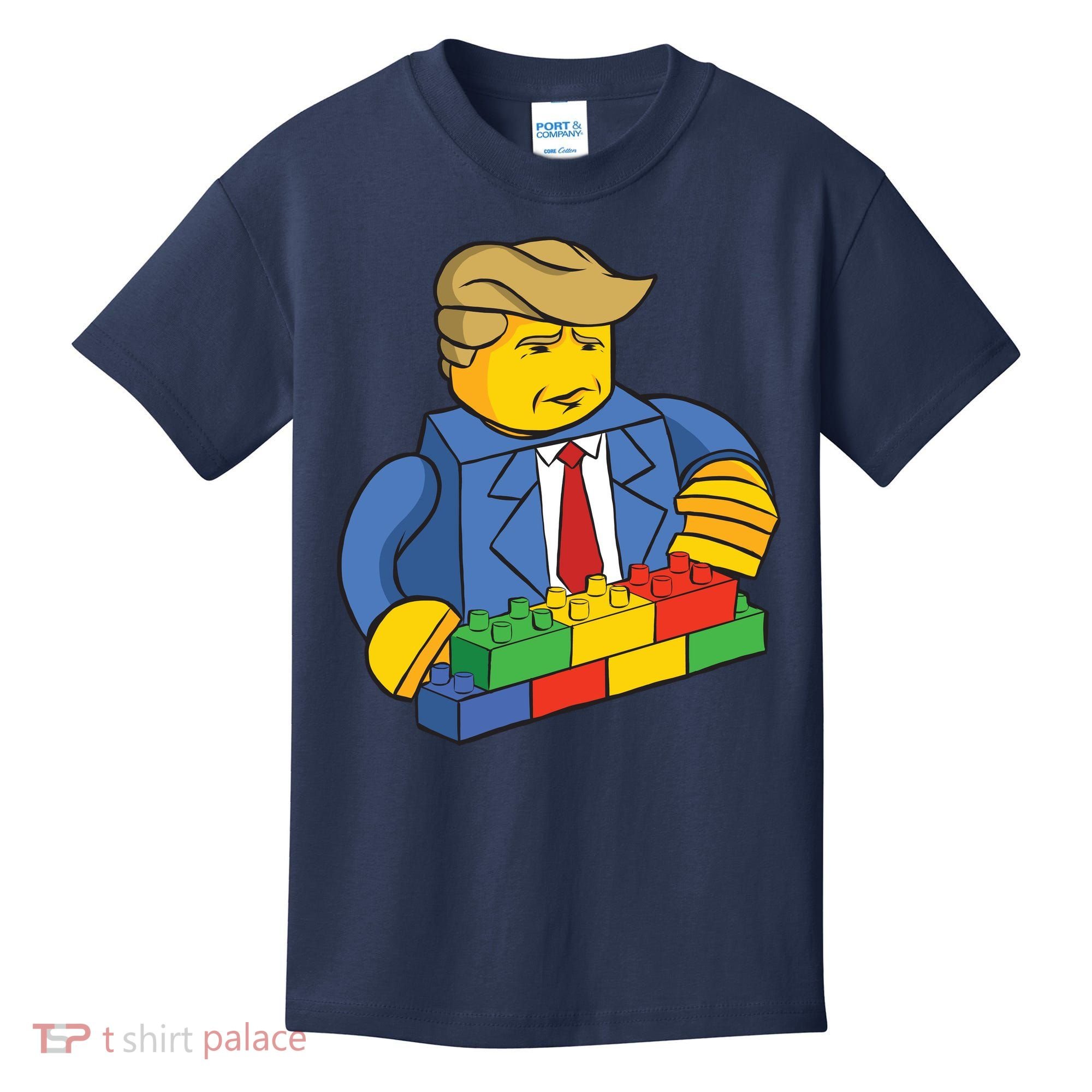 Donald Trump Building Wall Funny Toy Kids T-Shirt