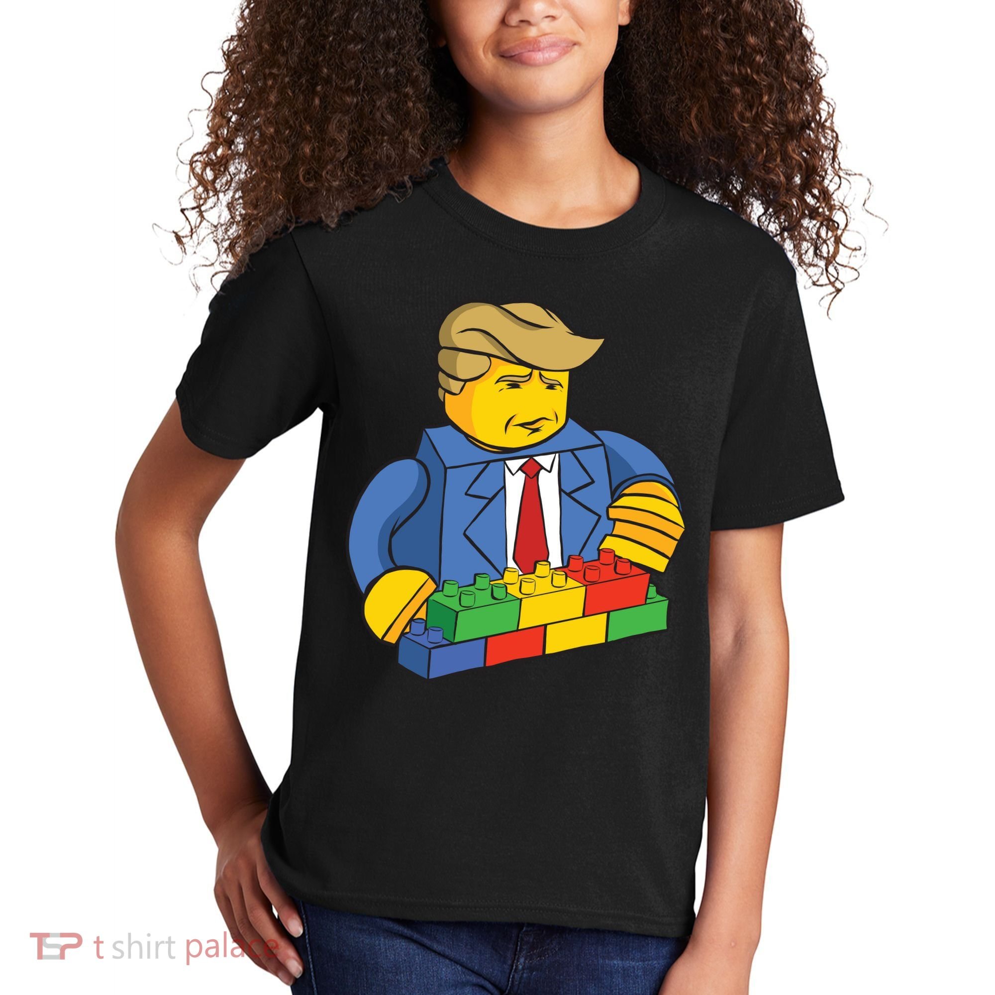 Donald Trump Building Wall Funny Toy Kids T-Shirt
