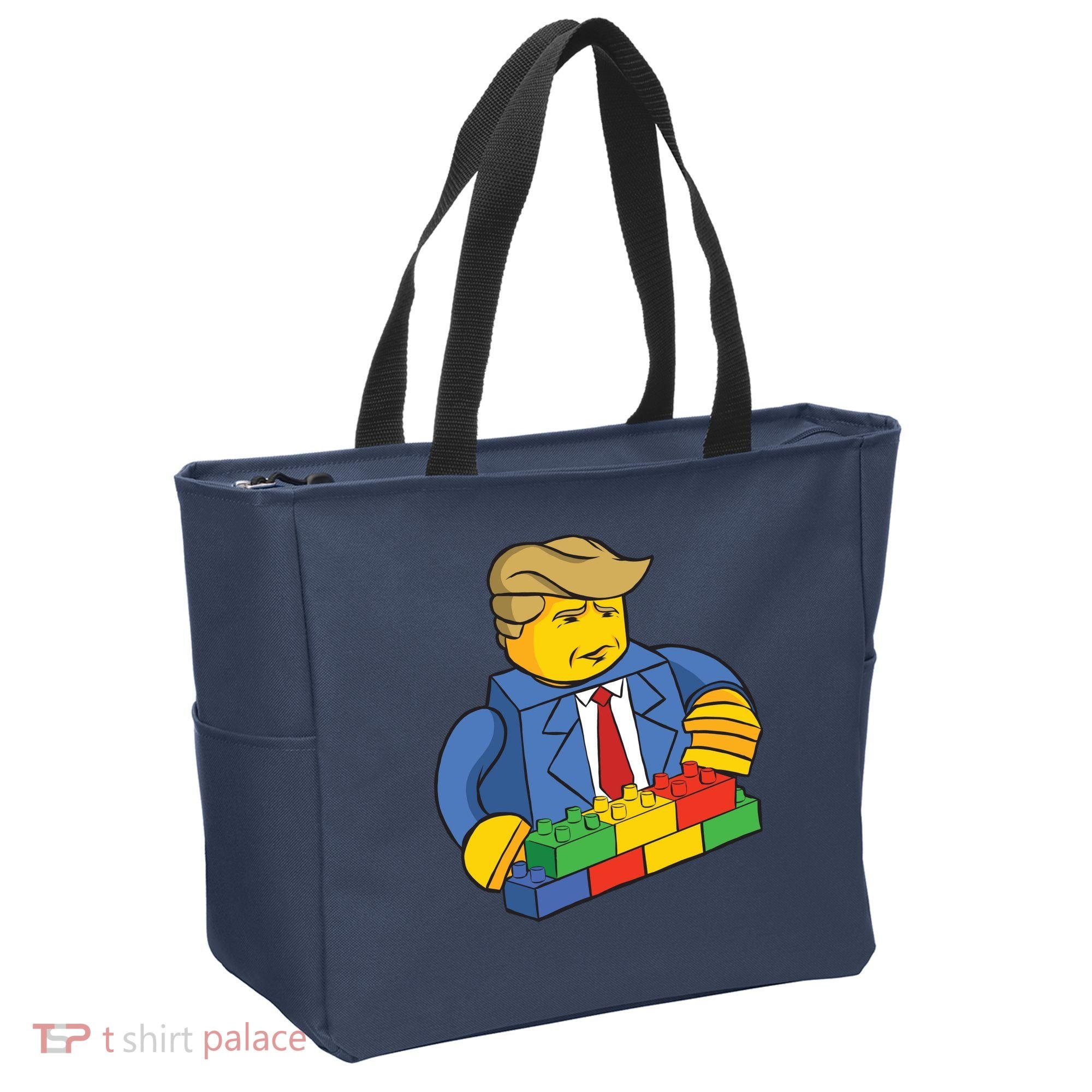 Donald Trump Building Wall Funny Toy Tote Bag