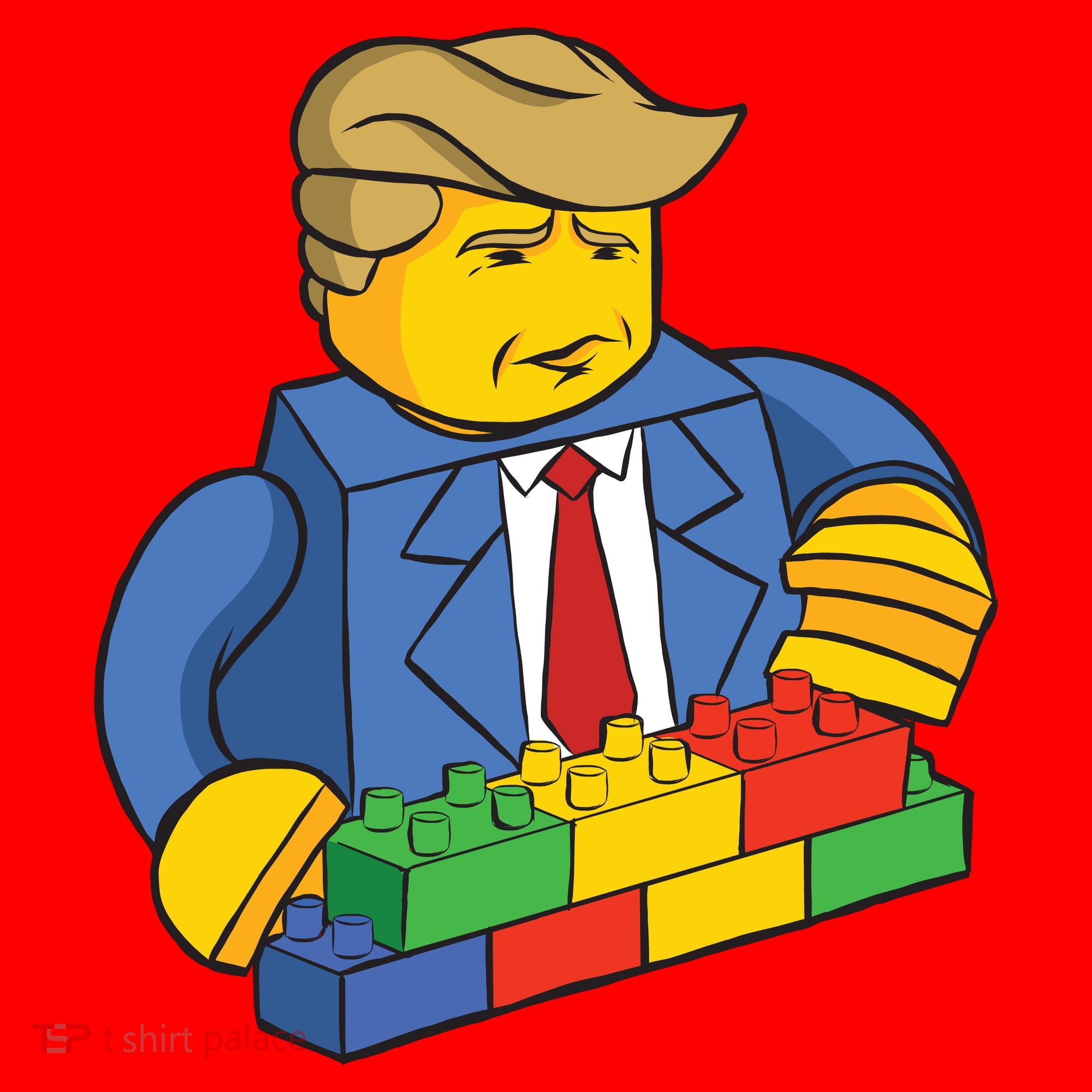 Donald Trump Building Wall Funny Toy Santa Hat