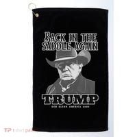 Donald Trump Back In The Saddle Again Golf Towel thumb 0