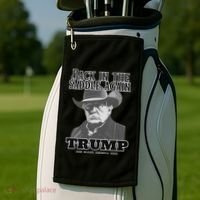 Donald Trump Back In The Saddle Again Golf Towel thumb 2