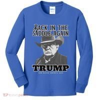Donald Trump Back In The Saddle Again Kids Long Sleeve Shirt thumb 0
