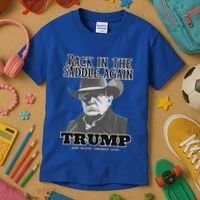 Donald Trump Back In The Saddle Again Kids T-Shirt thumb 3