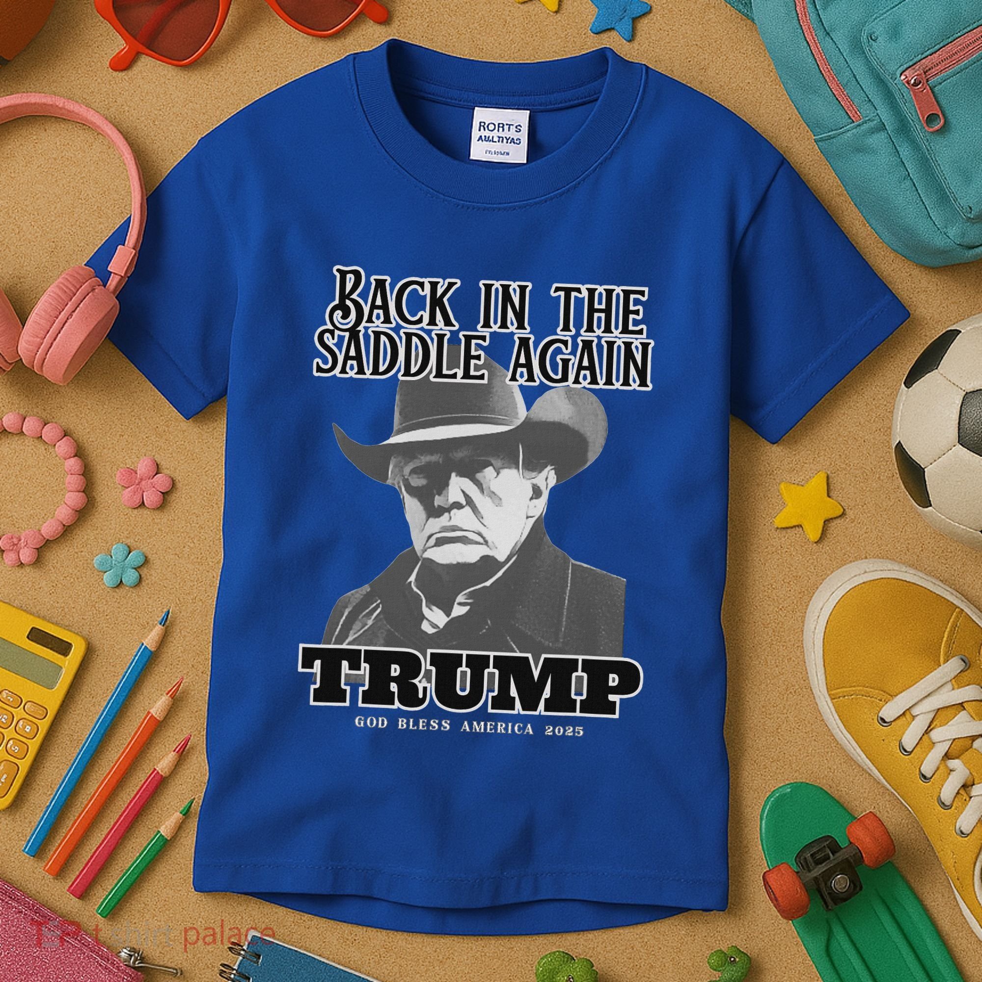 Donald Trump Back In The Saddle Again Kids T-Shirt
