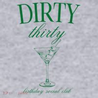 Dirty Thirty Birthday Social Club Retro Green Martini Women's Racerback Cropped Tank thumb 2