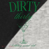 Dirty Thirty Birthday Social Club Retro Green Martini Raglan Baseball Sleeve Shirt thumb 2