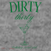 Dirty Thirty Birthday Social Club Retro Green Martini Tall Sweatshirt thumb 2