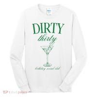 Dirty Thirty Birthday Social Club Retro Green Martini Tall Long Sleeve Shirt thumb 0
