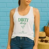 Dirty Thirty Birthday Social Club Retro Green Martini Women's Tank Top thumb 2