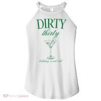 Dirty Thirty Birthday Social Club Retro Green Martini Women's Perfect Tri Rocker Tank thumb 0