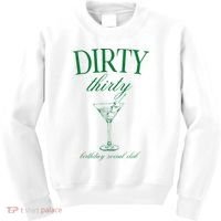 Dirty Thirty Birthday Social Club Retro Green Martini Kids Sweatshirt thumb 0