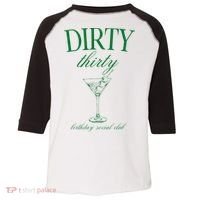 Dirty Thirty Birthday Social Club Retro Green Martini Toddler Fine Jersey T-Shirt thumb 0