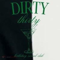 Dirty Thirty Birthday Social Club Retro Green Martini Toddler Fine Jersey T-Shirt thumb 2