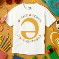 Dyslexia Teacher Be Like A Schwa Its Never Stressed Kids T-Shirt thumb 3