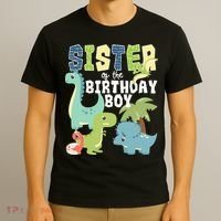 Dinosaurs Theme Birthday Sister Of The Birthday Boy Dinosaur T-Shirt thumb 3