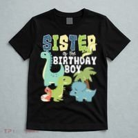 Dinosaurs Theme Birthday Sister Of The Birthday Boy Dinosaur T-Shirt thumb 5