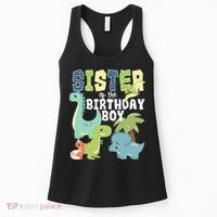 Dinosaurs Theme Birthday Sister Of The Birthday Boy Dinosaur Women's Tank Top thumb 0